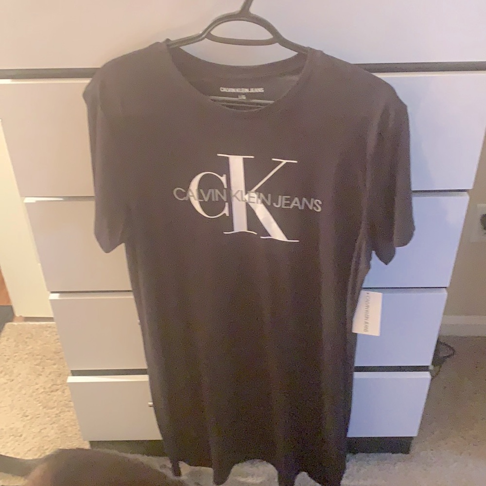 Black Calvin Klein dress.